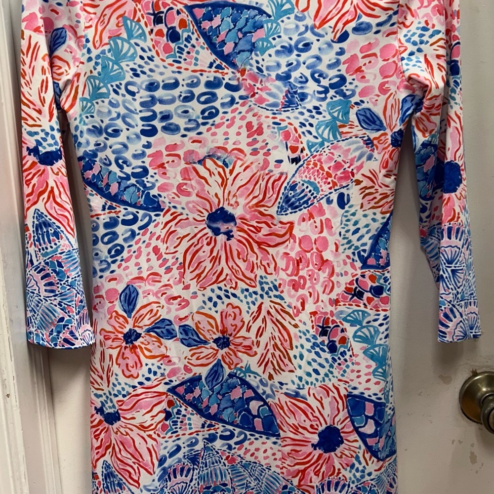 Jean Pierre KLifa NWT Daphne Provence Multi 3/4 Sleeve Shift Dress Soft Size XS